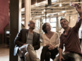 (photo , de gauche à droite : Nicolas Papuchon, Nathalie Goüin et Loïc Quillien, co-gérants de l’agence Antigel.)
